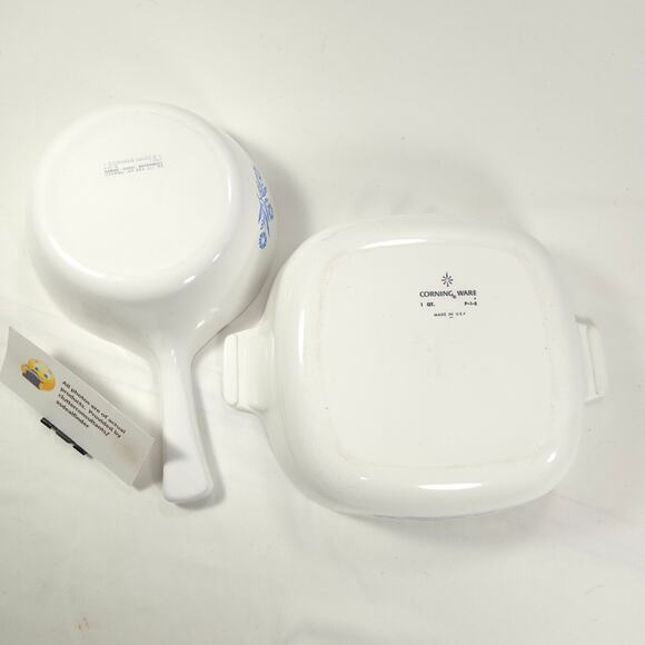 Corning Ware Blue Cornflower Bundle #P-1-B Casserole Dish #P-81-B Saucepan - Picture 3 of 8
